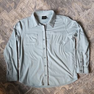 32 Degrees Women's Light Blue Button-Up Shirt Small Buttery Soft